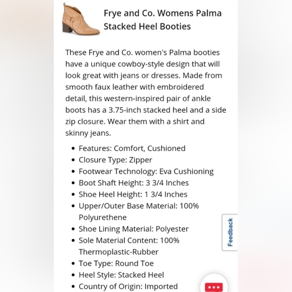 Frye and Co. Boho Embroidered Faux Leather Palma Stacked Heel Booties - Picture 7 of 16